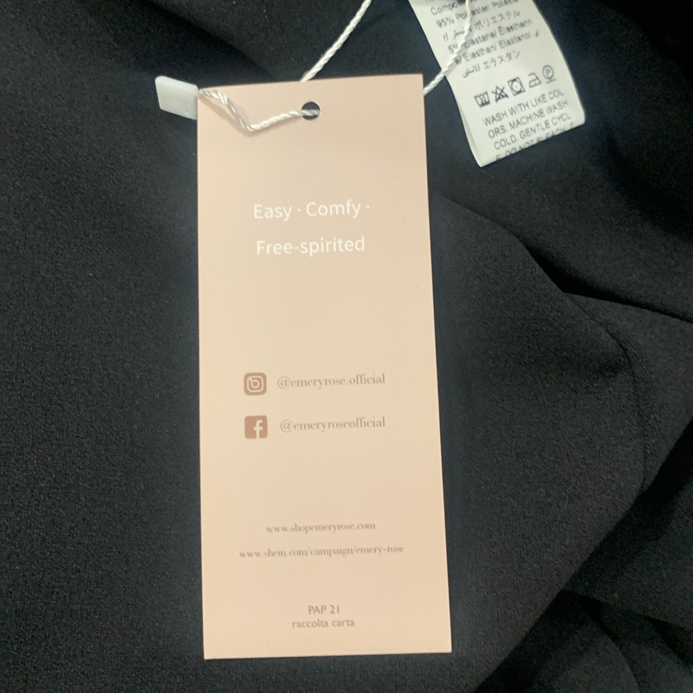 Emery Rose Black Elastic Waist Die Cut Ankle Leggings Women's Size Small - Picture 8 of 8
